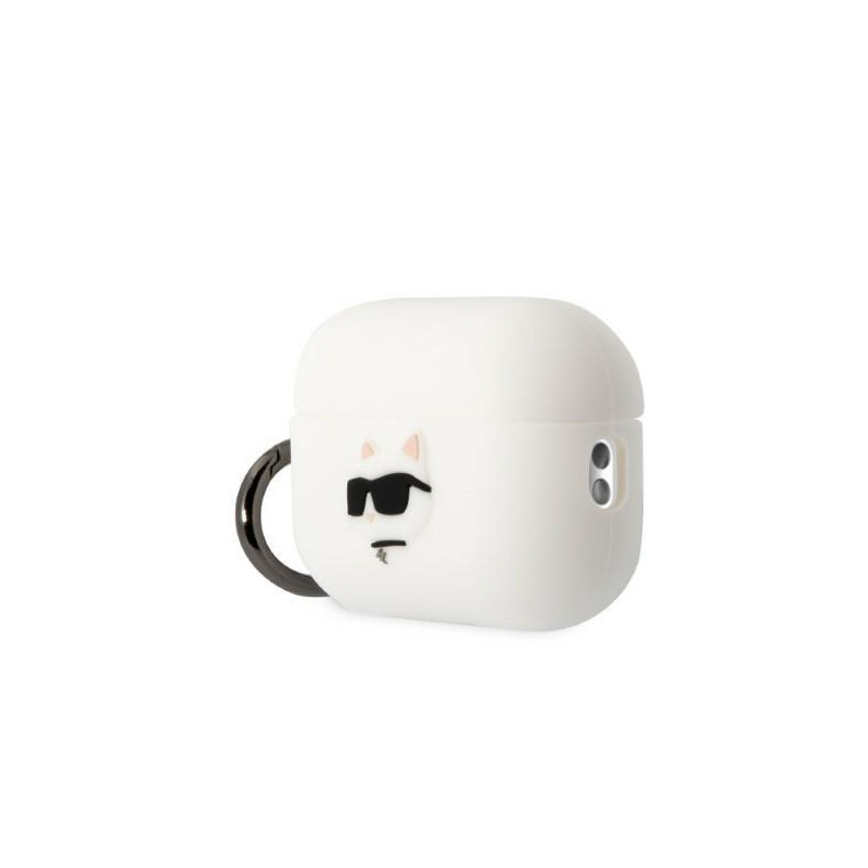 Karl Lagerfeld Silicone Choupette Head 3D dėklas, skirtas AirPods Pro 2 - baltas