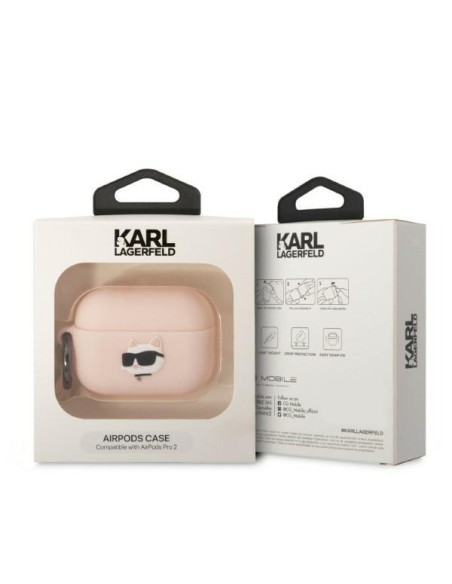 Karl Lagerfeld Silicone Choupette Head 3D dėklas, skirtas AirPods Pro 2 – rožinis Karl Lagerfeld Silicone Choupette Head 3D dėklas, skirtas AirPods Pro 2 – rožinis