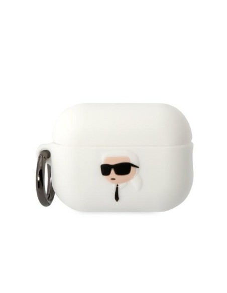 Karl Lagerfeld Silicone Karl Head 3D dėklas, skirtas AirPods Pro 2 - baltas Karl Lagerfeld Silicone Karl Head 3D dėklas, skirtas AirPods Pro 2 - baltas