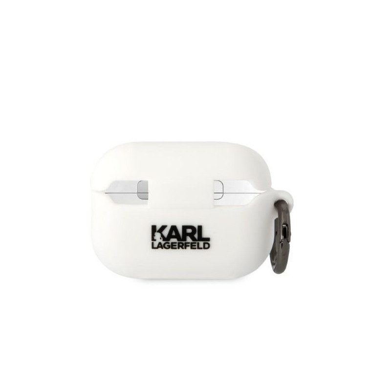Karl Lagerfeld Silicone Karl Head 3D dėklas, skirtas AirPods Pro 2 - baltas