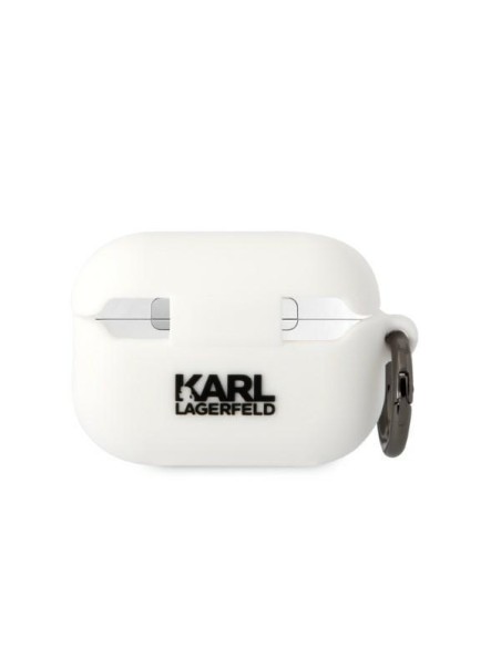 Karl Lagerfeld Silicone Karl Head 3D dėklas, skirtas AirPods Pro 2 - baltas Karl Lagerfeld Silicone Karl Head 3D dėklas, skirtas AirPods Pro 2 - baltas