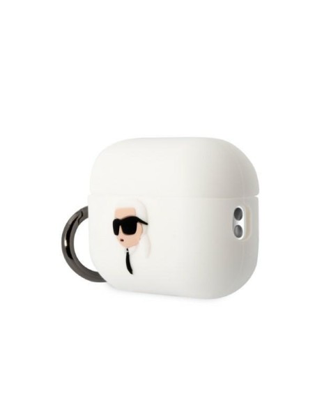 Karl Lagerfeld Silicone Karl Head 3D dėklas, skirtas AirPods Pro 2 - baltas Karl Lagerfeld Silicone Karl Head 3D dėklas, skirtas AirPods Pro 2 - baltas