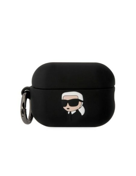 Karl Lagerfeld Silicone Karl Head 3D dėklas, skirtas AirPods Pro 2 - juodas Karl Lagerfeld Silicone Karl Head 3D dėklas, skirtas AirPods Pro 2 - juodas