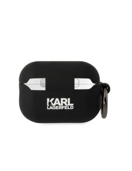 Karl Lagerfeld Silicone Karl Head 3D dėklas, skirtas AirPods Pro 2 - juodas Karl Lagerfeld Silicone Karl Head 3D dėklas, skirtas AirPods Pro 2 - juodas
