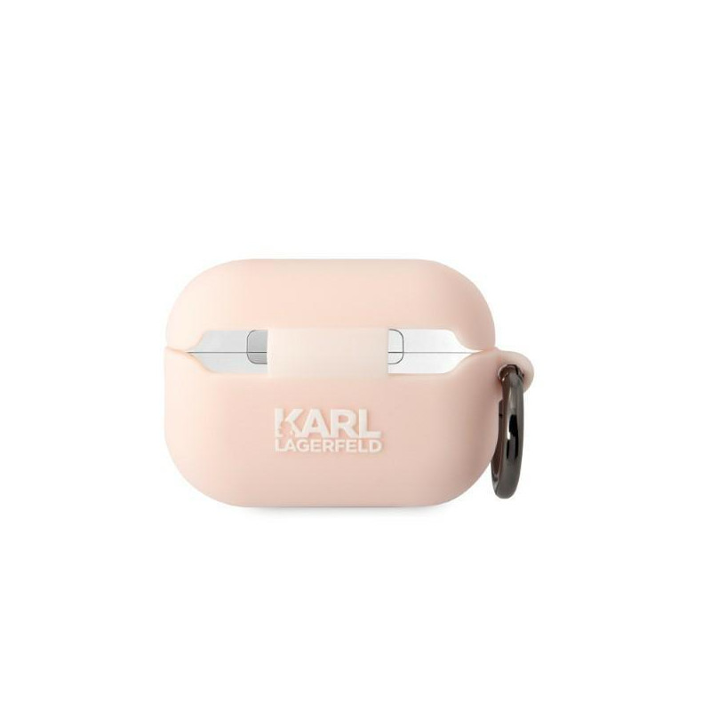 Karl Lagerfeld Silicone Karl Head 3D dėklas, skirtas AirPods Pro 2 – rožinis