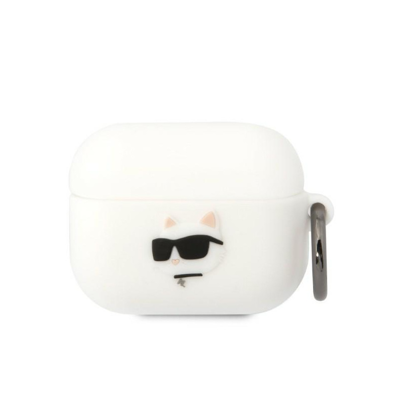 Karl Lagerfeld Silicone Choupette Head 3D dėklas, skirtas AirPods Pro - baltas Karl Lagerfeld Silicone Choupette Head 3D dėklas, skirtas AirPods Pro - baltas