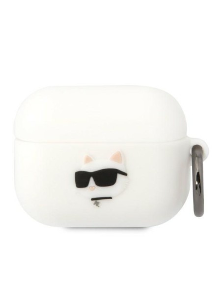 Karl Lagerfeld Silicone Choupette Head 3D dėklas, skirtas AirPods Pro - baltas