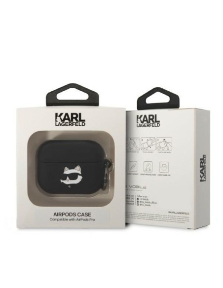 Karl Lagerfeld Silicone Choupette Head 3D dėklas, skirtas AirPods Pro - juodas Karl Lagerfeld Silicone Choupette Head 3D dėklas, skirtas AirPods Pro - juodas
