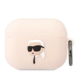 Karl Lagerfeld Silicone Karl Head 3D dėklas, skirtas AirPods Pro – rožinis