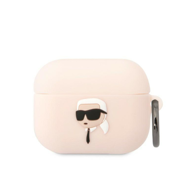Karl Lagerfeld Silicone Karl Head 3D dėklas, skirtas AirPods Pro – rožinis