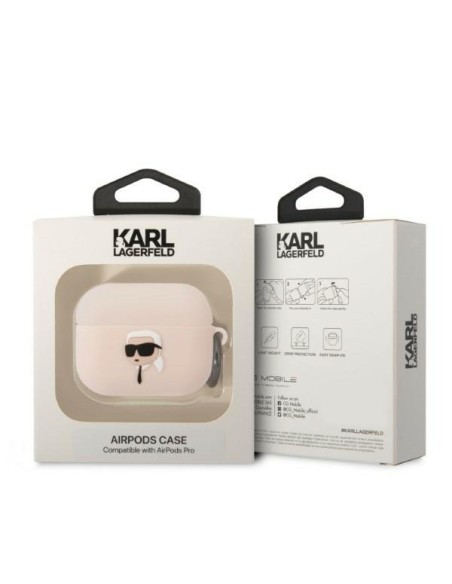 Karl Lagerfeld Silicone Karl Head 3D dėklas, skirtas AirPods Pro – rožinis Karl Lagerfeld Silicone Karl Head 3D dėklas, skirtas AirPods Pro – rožinis