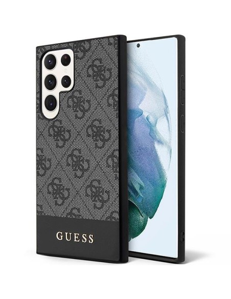 Guess 4G Stripe Collection dėklas, skirtas Samsung Galaxy S23 Ultra - juodas Guess 4G Stripe Collection dėklas, skirtas Samsung Galaxy S23 Ultra - juodas