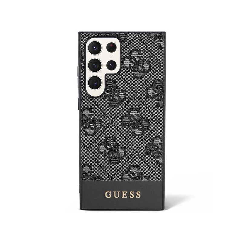 Guess 4G Stripe Collection dėklas, skirtas Samsung Galaxy S23 Ultra - juodas