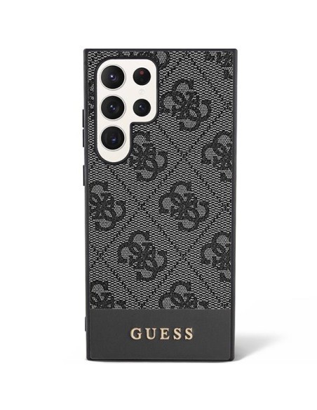 Guess 4G Stripe Collection dėklas, skirtas Samsung Galaxy S23 Ultra - juodas Guess 4G Stripe Collection dėklas, skirtas Samsung Galaxy S23 Ultra - juodas