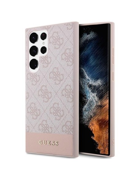 Guess 4G Stripe Collection dėklas, skirtas Samsung Galaxy S23 Ultra - rožinis Guess 4G Stripe Collection dėklas, skirtas Samsung Galaxy S23 Ultra - rožinis