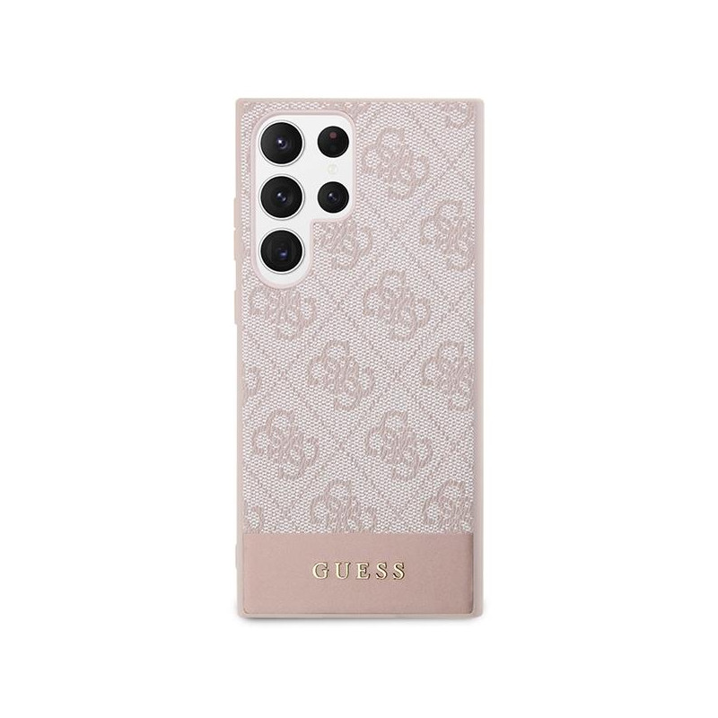 Guess 4G Stripe Collection dėklas, skirtas Samsung Galaxy S23 Ultra - rožinis