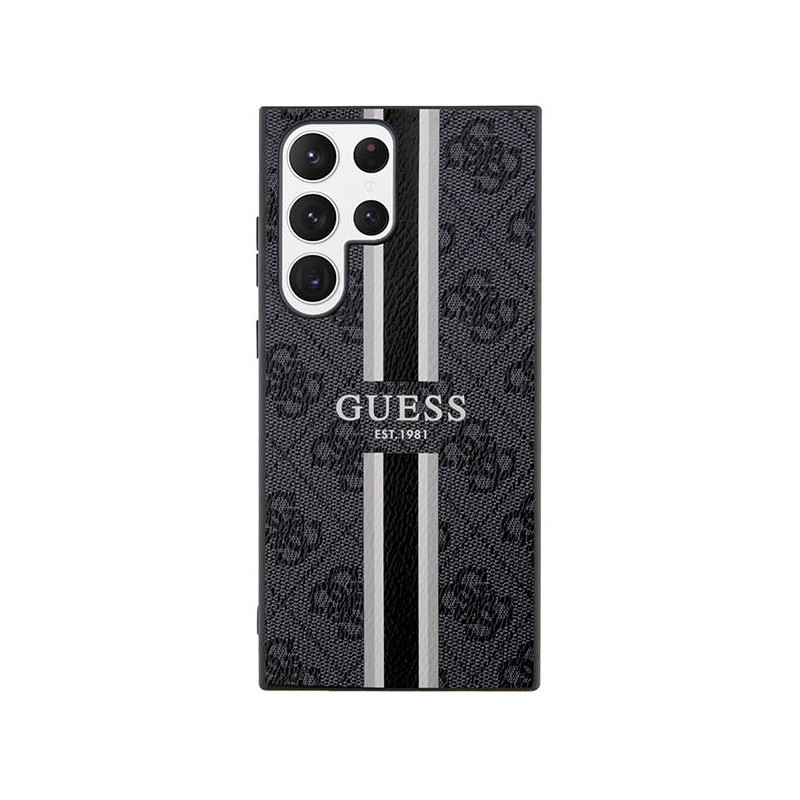 Guess 4G Printed Stripe dėklas, skirtas Samsung Galaxy S23 Ultra - juodas