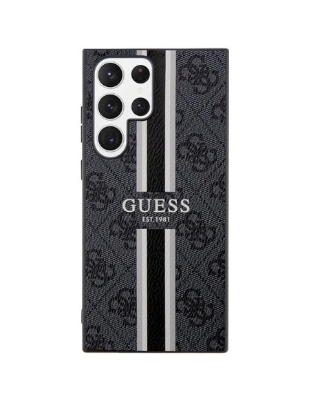 Guess 4G Printed Stripe dėklas, skirtas Samsung Galaxy S23 Ultra - juodas Guess 4G Printed Stripe dėklas, skirtas Samsung Galaxy S23 Ultra - juodas