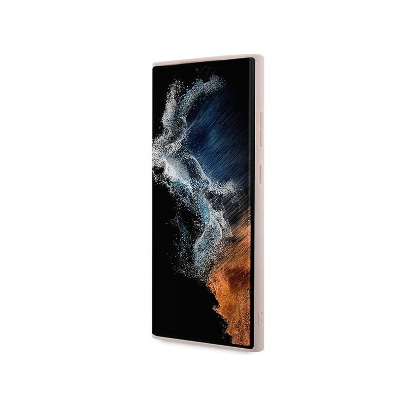 Guess GUHCS23LP4RPSP S23 Ultra S918 rožinis / rausvas kietasis dėklas 4G spausdinta juostelė