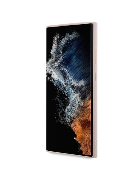 Guess GUHCS23LP4RPSP S23 Ultra S918 rožinis / rausvas kietasis dėklas 4G spausdinta juostelė Guess GUHCS23LP4RPSP S23 Ultra S918 rožinis / rausvas kietasis dėklas 4G spausdinta juostelė