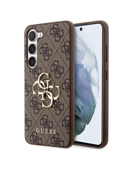 Guess 4G Big Metal Logo dėklas, skirtas Samsung Galaxy S23+ - rudas Guess 4G Big Metal Logo dėklas, skirtas Samsung Galaxy S23+ - rudas
