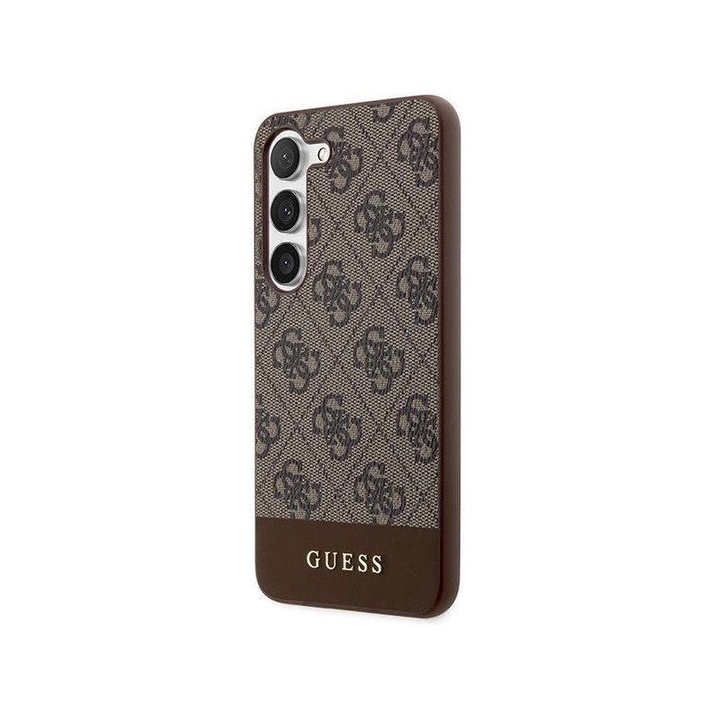 Guess 4G Stripe Collection dėklas, skirtas Samsung Galaxy S23+ - rudas