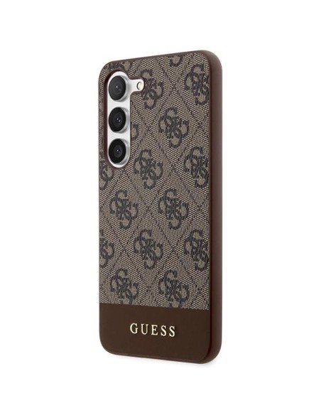Guess 4G Stripe Collection dėklas, skirtas Samsung Galaxy S23+ - rudas Guess 4G Stripe Collection dėklas, skirtas Samsung Galaxy S23+ - rudas