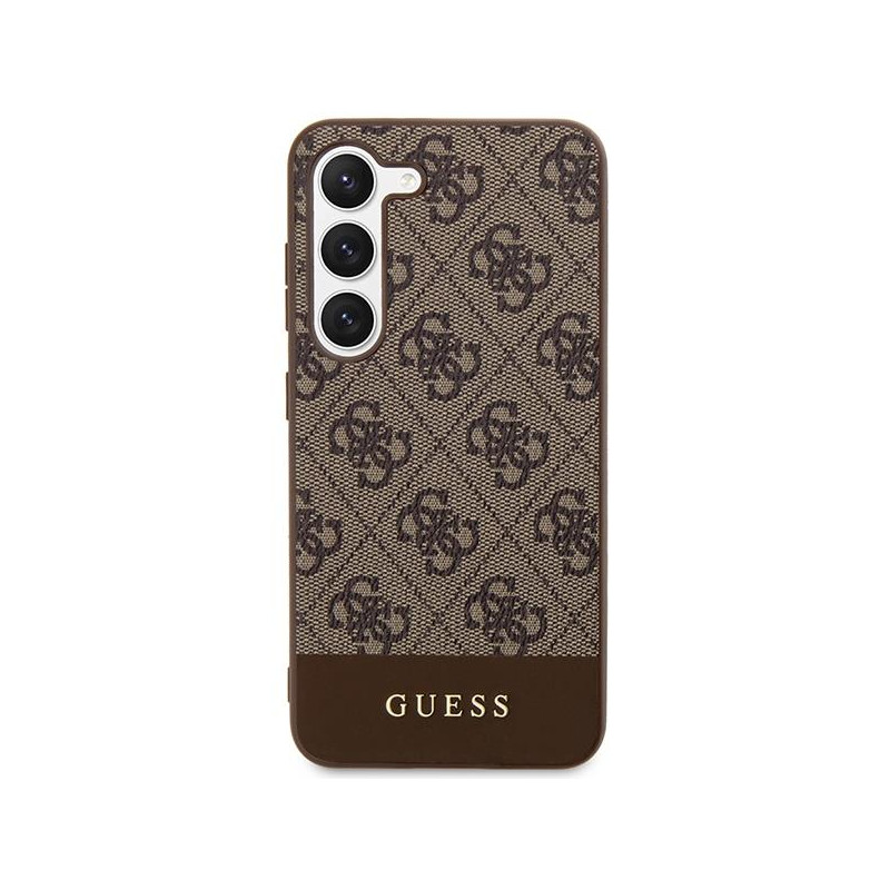 Guess 4G Stripe Collection dėklas, skirtas Samsung Galaxy S23+ - rudas
