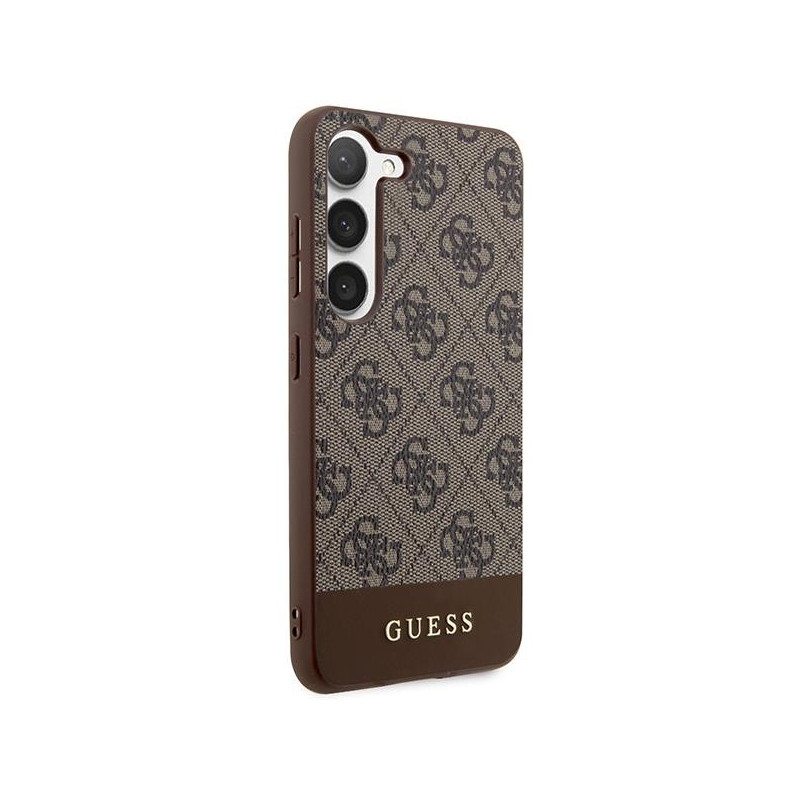 Guess 4G Stripe Collection dėklas, skirtas Samsung Galaxy S23+ - rudas