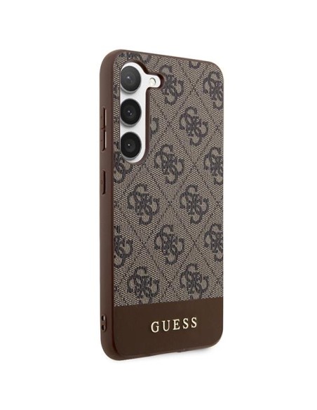 Guess 4G Stripe Collection dėklas, skirtas Samsung Galaxy S23+ - rudas Guess 4G Stripe Collection dėklas, skirtas Samsung Galaxy S23+ - rudas