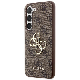 Guess 4G Big Metal Logo dėklas, skirtas Samsung Galaxy S23 - rudas