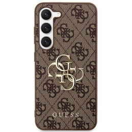 Guess 4G Big Metal Logo dėklas, skirtas Samsung Galaxy S23 - rudas