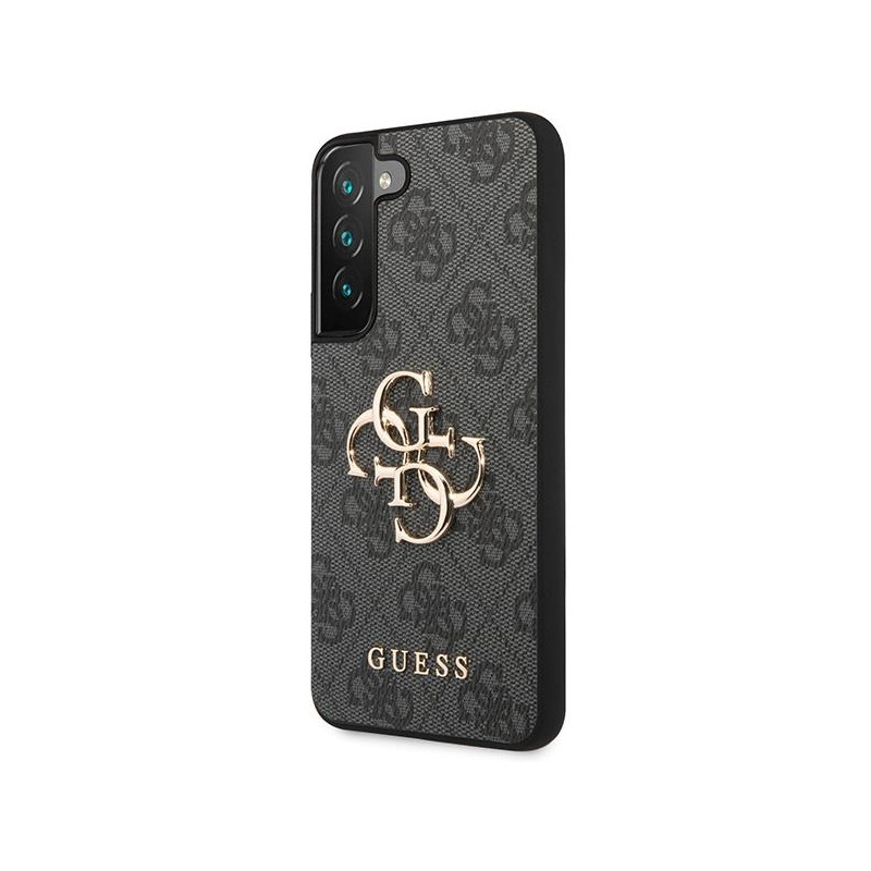 Guess 4G Big Metal Logo dėklas, skirtas Samsung Galaxy S23 - pilkas