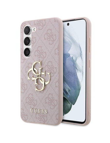 Guess 4G Big Metal Logo dėklas, skirtas Samsung Galaxy S23 - rožinis
