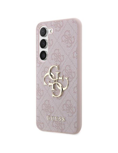 Guess 4G Big Metal Logo dėklas, skirtas Samsung Galaxy S23 - rožinis