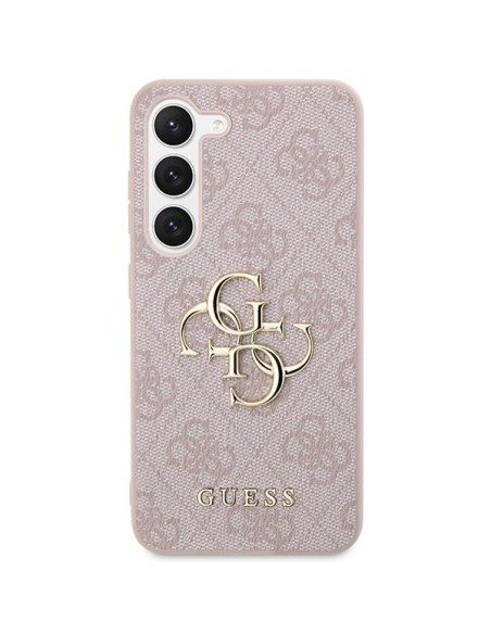 Guess 4G Big Metal Logo dėklas, skirtas Samsung Galaxy S23 - rožinis