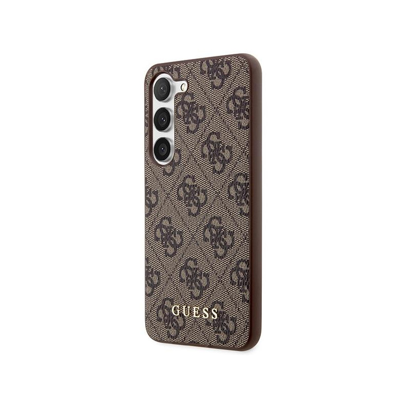 Guess 4G Metal Gold Logo dėklas Samsung Galaxy S23 - rudas