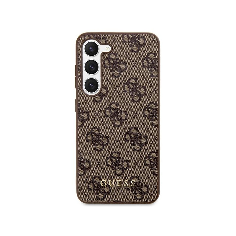 Guess 4G Metal Gold Logo dėklas Samsung Galaxy S23 - rudas