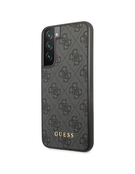 Guess 4G Metal Gold Logo dėklas, skirtas Samsung Galaxy S23 - pilkas Guess 4G Metal Gold Logo dėklas, skirtas Samsung Galaxy S23 - pilkas
