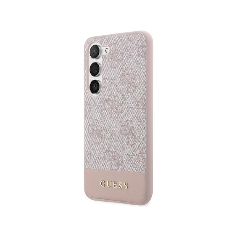 Guess GUHCS23SG4GLPI S23 S911 rožinis/ rožinis kietas dėklas 4G Stripe Collection