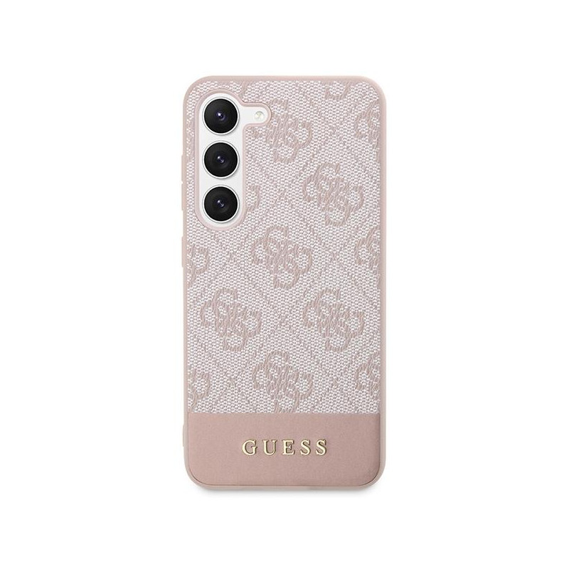 Guess GUHCS23SG4GLPI S23 S911 rožinis/ rožinis kietas dėklas 4G Stripe Collection
