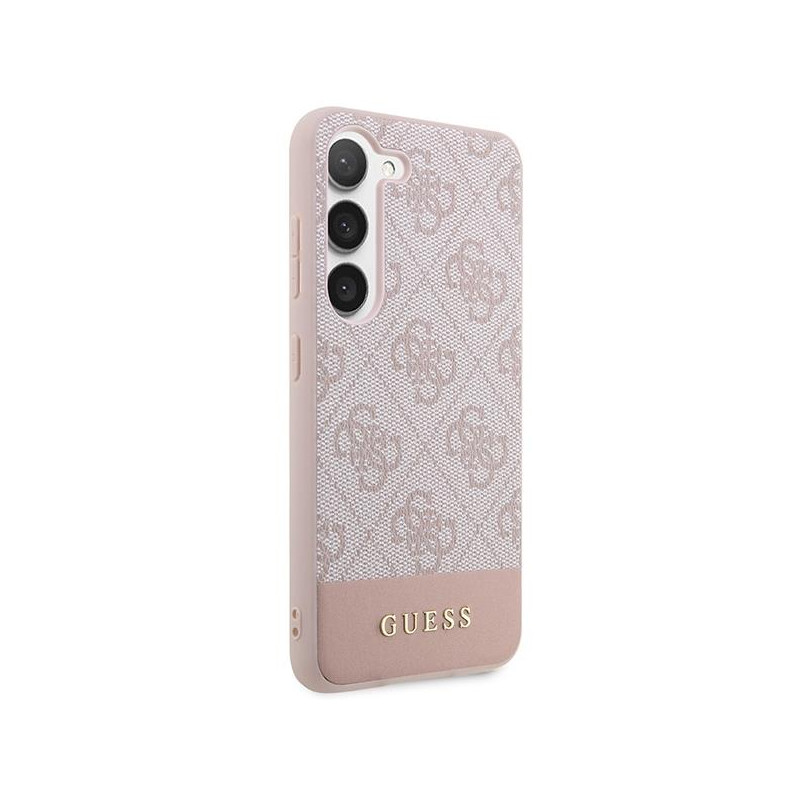 Guess GUHCS23SG4GLPI S23 S911 rožinis/ rožinis kietas dėklas 4G Stripe Collection