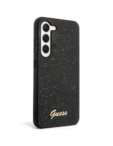 Guess Glitter Script dėklas Samsung Galaxy S23 - juodas Guess Glitter Script dėklas Samsung Galaxy S23 - juodas