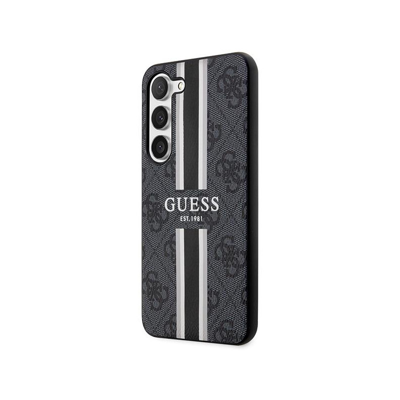 Guess 4G Printed Stripes dėklas Samsung Galaxy S23 - juodas