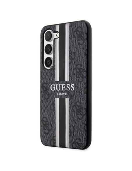 Guess 4G Printed Stripes dėklas Samsung Galaxy S23 - juodas Guess 4G Printed Stripes dėklas Samsung Galaxy S23 - juodas
