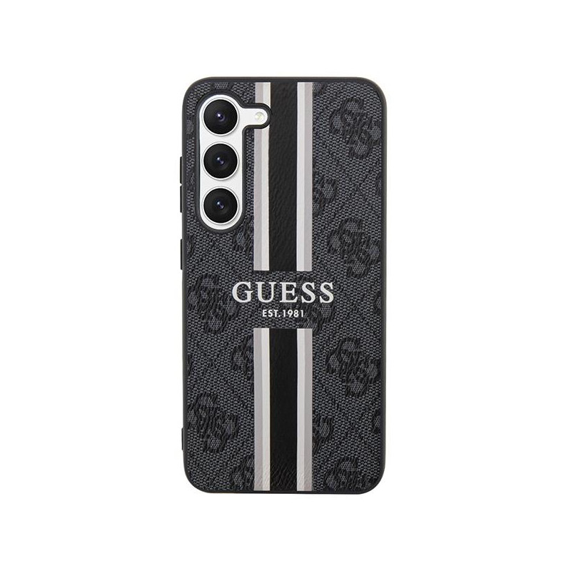 Guess 4G Printed Stripes dėklas Samsung Galaxy S23 - juodas