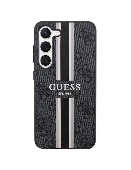 Guess 4G Printed Stripes dėklas Samsung Galaxy S23 - juodas Guess 4G Printed Stripes dėklas Samsung Galaxy S23 - juodas