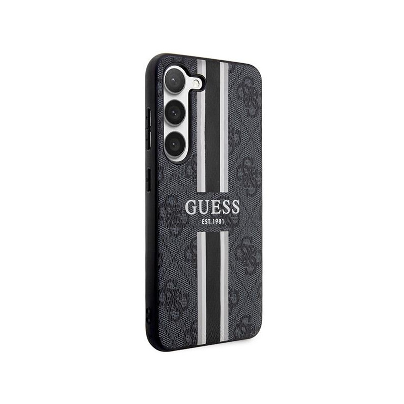 Guess 4G Printed Stripes dėklas Samsung Galaxy S23 - juodas