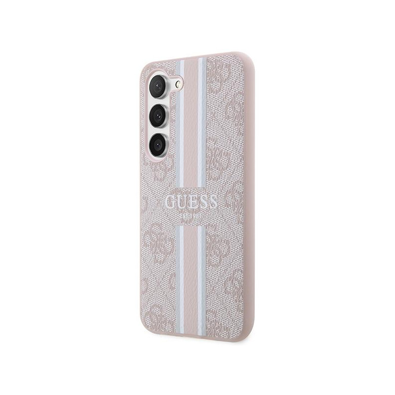 Guess 4G Printed Stripes dėklas Samsung Galaxy S23 - rožinis