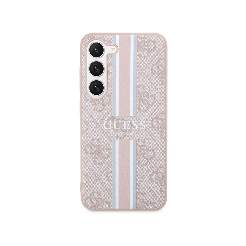 Guess 4G Printed Stripes dėklas Samsung Galaxy S23 - rožinis